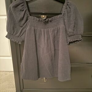 J. Crew black Puff Sleeve Blouse small